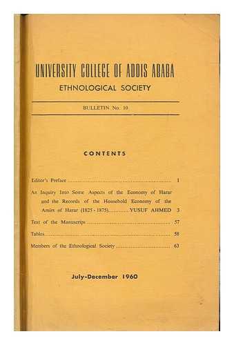 UNIVERSITY COLLEGE OF ADDIS ABABA. ETHNOLOGICAL SOCIETY - Bulletin no. 10 / University College of Addis Ababa Ethnological Society
