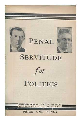 ALLISON, GEORGE - Penal servitude for politics