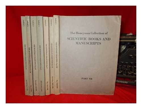 SOTHEBY PARKE BERNET & CO - The Honeyman Collection of scientific books and manuscripts : the property of Sotheby Parke Bernet & Co., which will be sold by auction ... [between] Monday 30th October 1978 [and] Wednesday 20th May, 1981 - Complete in 7 volumes