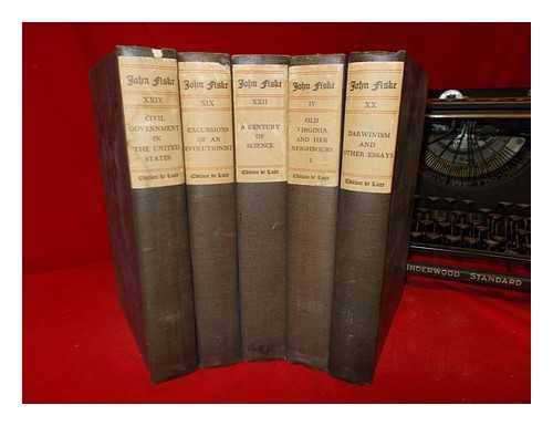 FISKE, JOHN - The writings of John Fiske - 5 volumes