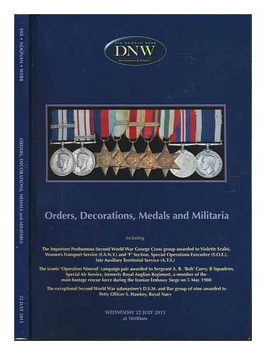 DNW AUCTIONEERS AND VALUERS - An auction of orders, decorations, medals and militaria - Wednesday 22 July 2015