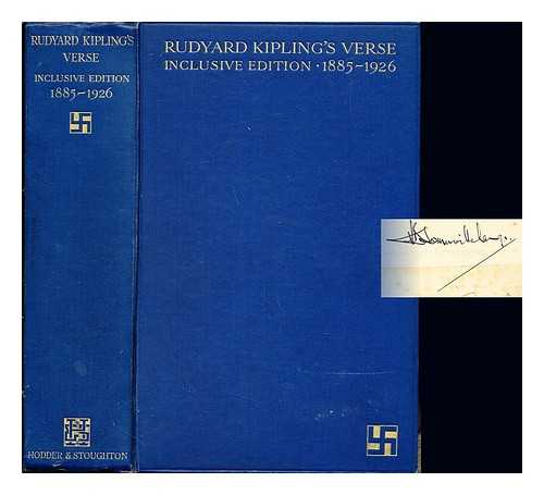 KIPLING, RUDYARD (1865-1936) - Rudyard Kipling's Verse. Inclusive edition: 1885-1926