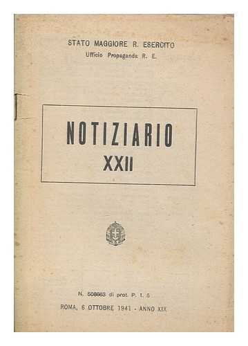 STATO MAGGIORE R. ESERCITO - Notiziario XXII