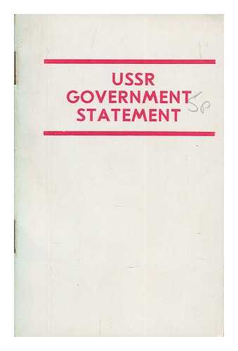SOVIET UNION - USSR government statement on March 29, 1969