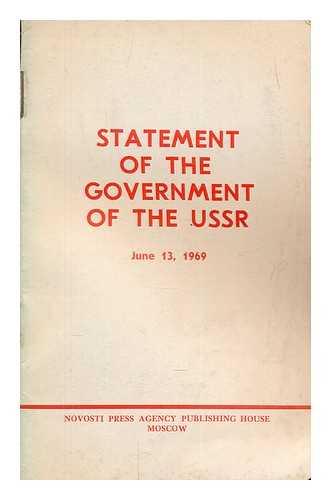 SOVIET UNION - USSR government statement on June 13, 1969