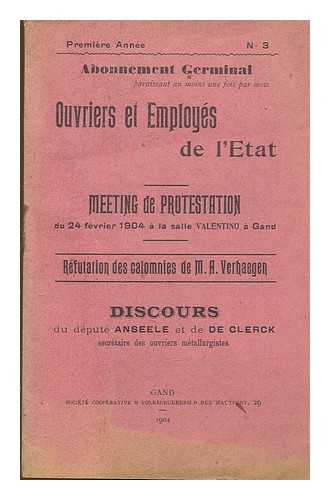 DE CLERCK, M - Ouvruers et employes de l'Etat