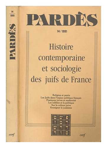 PARDES - Histoire contemporaine et sociologie des juifs de France