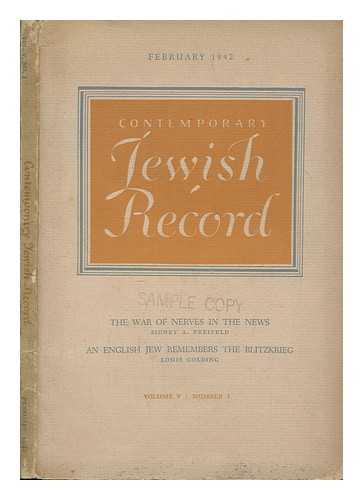 THE AMERICAN JEWISH COMMITTEE - Contemporary Jewish record review of events and digest of opinion