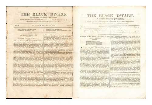 WOOLER, T. J. [EDITOR]. THE BLACK DWARF - The Black Dwarf: a London weekly publication: No. 48 & 49: Wednesday, December 24, 1817-Wednesday 31, 1817