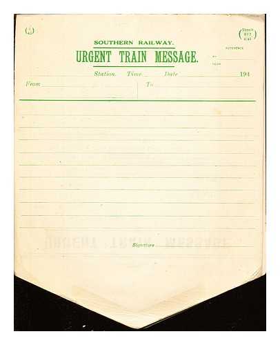 SOUTHERN RAILWAY - Southern Railway: Urgent Train Message