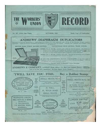 WORKERS' UNION (GREAT BRITAIN) - The Workers' Union record