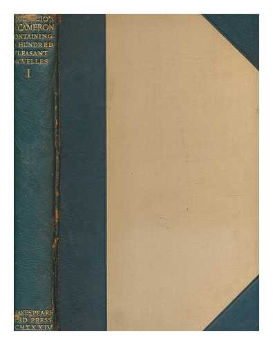 BOCCACCIO, GIOVANNI (1313-1375) - Boccaccio's Decameron. (Text prepared from that of the first English translation, 1625.) - vol. 1 only