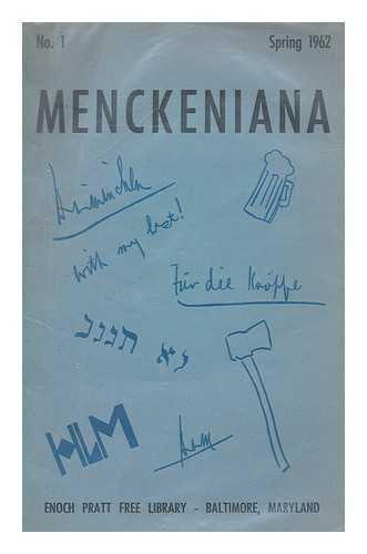 ADLER, BETTY - Menckeniana A Quarterly Review - Spring 1962