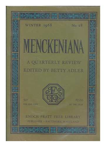 Adler, Betty - Menckeniana A Quarterly Review - Winter 1968