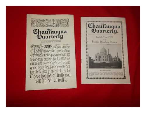 CHAUTAUQUA ASSEMBLY - The Chautauqua quarterly - Home reading series - 2 issues