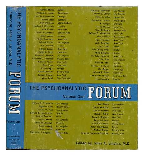 LINDON, JOHN. A - The psychoanalytic forum - Volume One