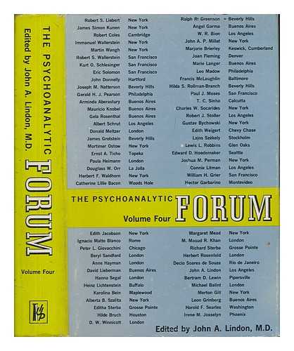 LINDON, JOHN. A - The psychoanalytic forum - Volume Four