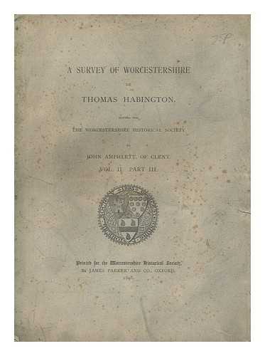 ABINGDON, THOMAS - A survey of Worcestershire