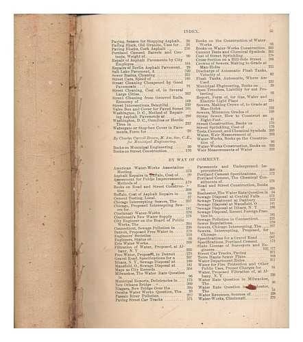 MUNICIPAL ENGINEERING COMPANY - Municipal engineering index January-June 1897