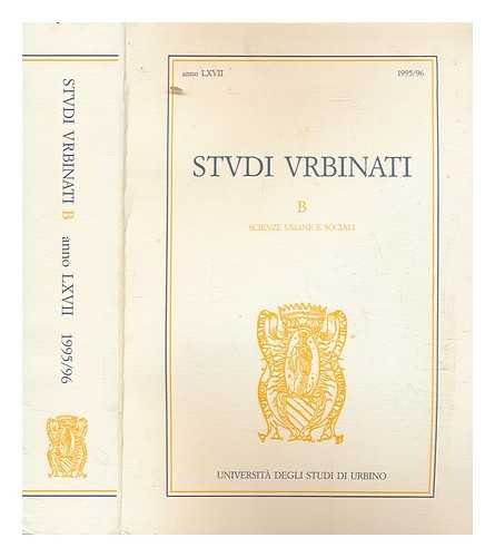 UNIVERSIT DEGLI STUDI DI URBINO - Studi urbinati : B : Scienze umane e sociali LXVII 1995/96