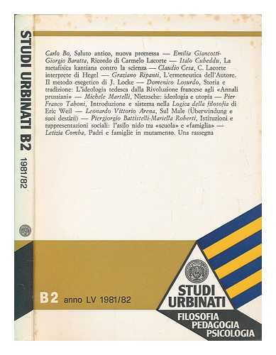 UNIVERSIT DEGLI STUDI DI URBINO - Studi urbinati : B2 : filosofia pedagogia psicologia  LV 1981/82