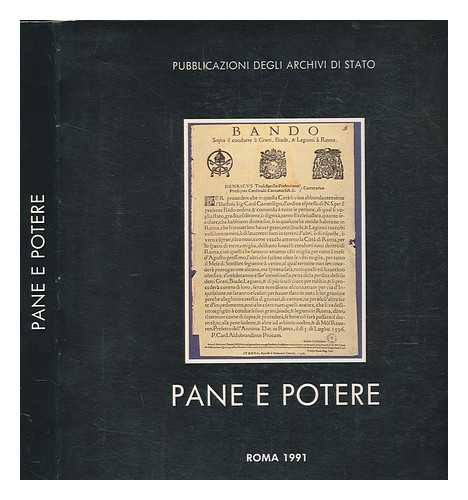 FRANCO, VINCENZO - Pane e potere : istituzioni s societ in Italia dal medioevo all'et moderna