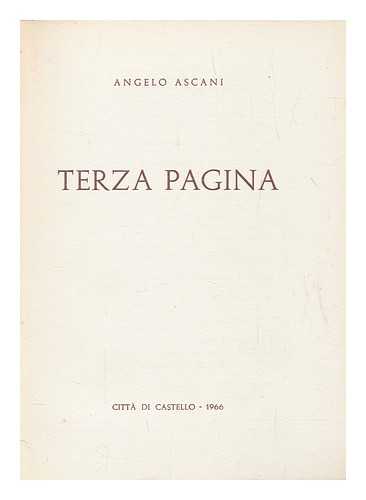 ASCANI, ANGELO - Terza Pagina