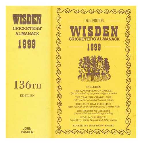 ENGEL, MATTHEW - Wisden cricketers' almanack 1999