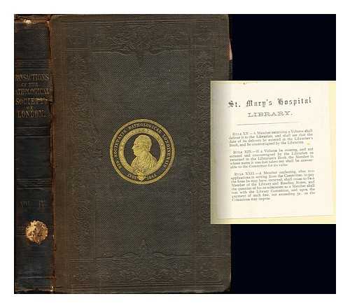 PATHOLOGICAL SOCIETY OF LONDON - Transactions of the Pathological Society of London: volume fourth: including the report of the proceedings for the session 1852-53