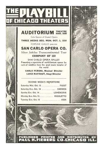 PAUL H. FIEBERG CO - The Playbill of Chicago Theatres: 1934