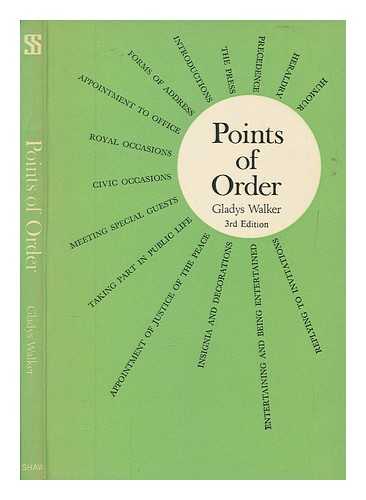 WALKER, G - Points of order