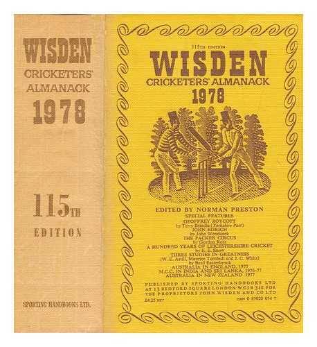 WOODCOCK, JOHN - Wisden cricketers' almanack 1978