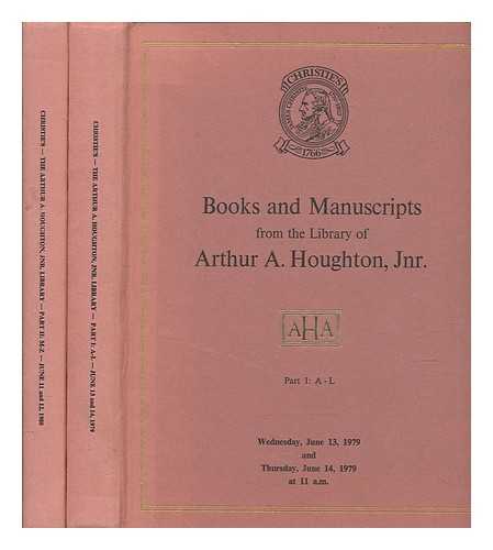 HOUGHTON, ARTHUR AMORY - Books and manuscripts from the library of Arthur A. Houghton, Jnr : which will be sold at auction by Christie, Manson & Woods, ltd - 2 vols