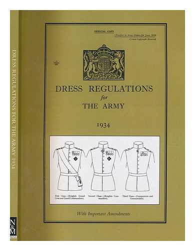 HMSO - DRESS REGULATIONS FOR THE ARMY 1934 With Important 1938 Amendments