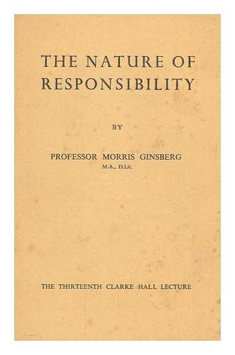 GINSBERG, MORRIS (1889-1970) - The nature of responsibility