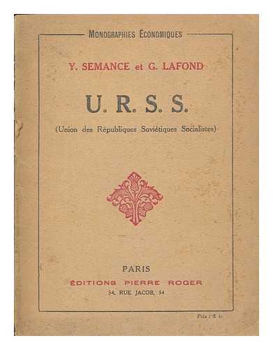 SEMANCE, Y - U.R.S.S. (Union des Rpubliques Sovitiques Socialististes)