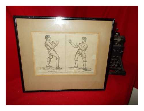 BOXING (PUGILISM) MEMORABILIA - Original (c.) late 18th century Boxing Print; mounted, framed and glazed. Features Gregson & Gully in opposing fighter stance.