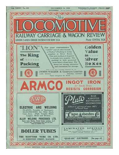 LOCOMOTIVE PUB. CO - The Locomotive magazine, railway carriage & wagon review - Vol. XXXV, No. 448 - December 14 1929