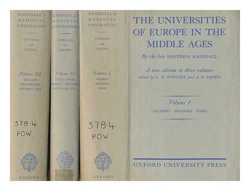 RASHDALL, HASTINGS (1858-1924) - Universities of Europe in the Middle Ages