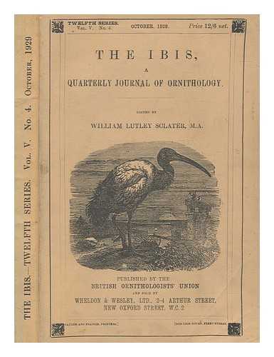 BRITISH ORNITHOLOGISTS' UNION - The Ibis - Vol. V No. 4 Oct. 1929