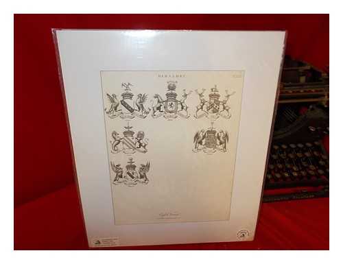 MUTLOW, J. SC. UK HERALDIC PRINT - United Kingdom Heraldic Original 19th century Print: English Viscounts: 6 coats of arms: Curzon, Melville, Sidmouth, Anson, Cathcart, Whitworth