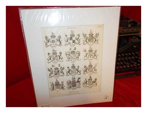 MUTLOW, J. SC. UK HERALDIC PRINT - United Kingdom Heraldic Original 19th century Print: English Viscounts: 12 coats of arms: Falmouth, Torrington, Wentworth, courtenay, Dudley & Ward, Maynard, Hampden, Sacville, Sydney, Hood, Duncan, Bridport