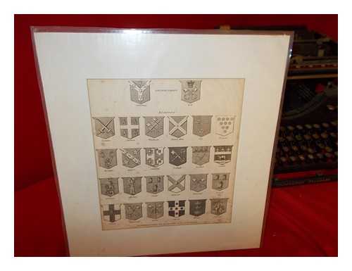 MILTON, W. UK HERALDIC PRINT - United Kingdom Heraldic Original 19th century Print: Archbishops and Bishops: 26 coats of arms: Canterbury. York. London. Durham. Winchester. Bath & Wells. Ely. Worcester. Hereford. Bangor. Litchfield. St. Asaph. Landaff. Oxford. Lincoln. Salisbury. Chester. Rochester. Gloucester. Norwich. Carlisle. Peterborough. exeter. St. David. Bristol. Chichester