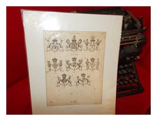 MUTLOW, J. UK HERALDIC PRINT - United Kingdom Heraldic Original 19th century Print: Scotch Peeresses: 8 coats of arms: Rollo, Belehaven, Kinnaird, Sutherland, Rothes, Loudon, Orkeney, Forrester