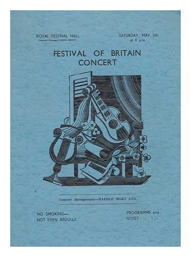 ROYAL FESTIVAL HALL - Festival of Britain Concert (Programme) - Sat. May 5th 1951