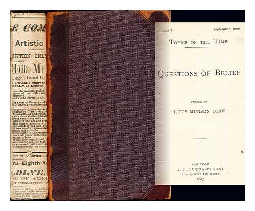 COAN, TITUS MUNSON [ED]. - Questions of Belief / Social Problems: [bound together]