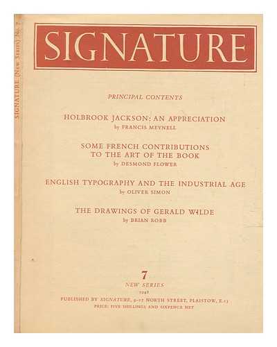 SIMON, OLIVER - Signature : a quadrimestrial of typography and graphic arts. New series : 7, 1948