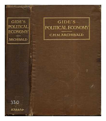 GIDE, CHARLES (1847-1932) - Principles of political economy