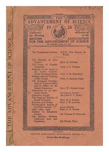 BRITISH ASSOCIATION FOR THE ADVANCEMENT OF SCIENCE - British Association for the Advancement of Science : report of the ninety-fourth meeting (ninety-sixth year) Oxford - 1926 August 4-11