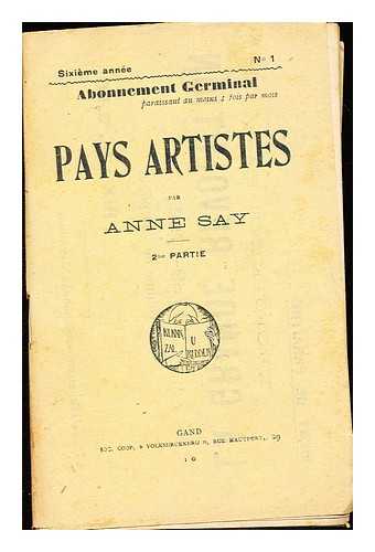 SAY, ANNE - Pays Artistes: 2me partie